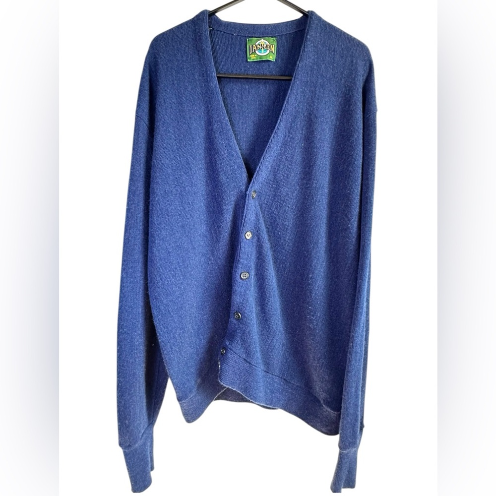 Vintage Jantzen Dark Blue Knit Cardigan Sweater